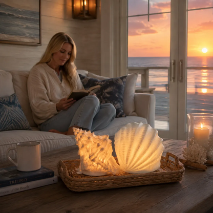Coastal Afterglow Shell & Conch Light Set