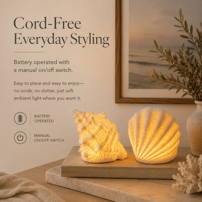 Coastal Afterglow Shell & Conch Light Set