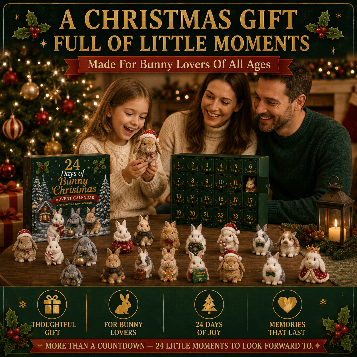 Family enjoying Bunny Christmas Advent Calendar