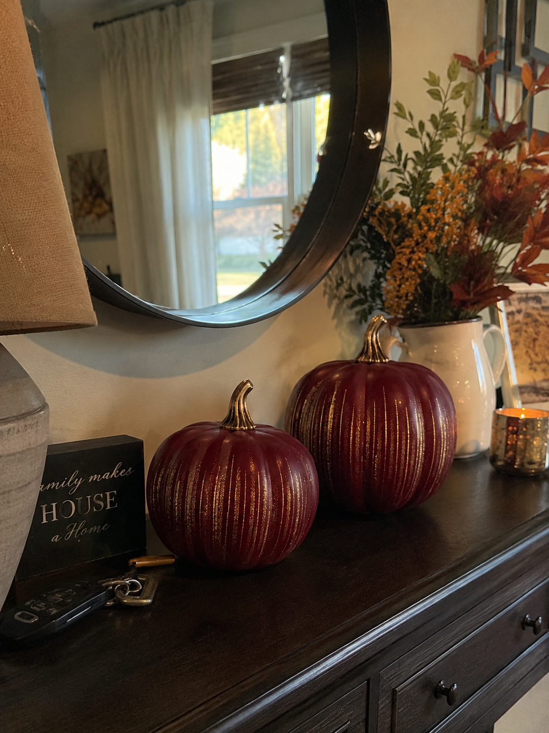 Lighted Starry Night Glass Pumpkin Set
