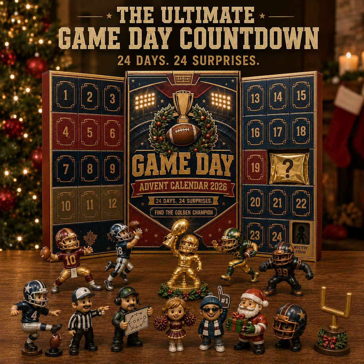 🏈 Game Day Football Advent Calendar 2026 – 24 Collectible Surprises & Hidden Golden Champion