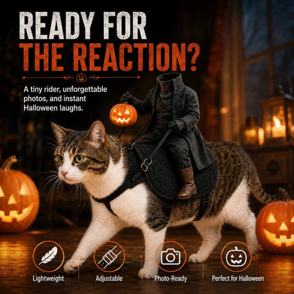 🎃 Funny Headless Horseman Halloween Pet Costume