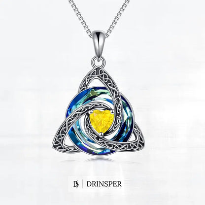 Celtic Heart Birthstone Necklace – Personalized Birth Month Gift