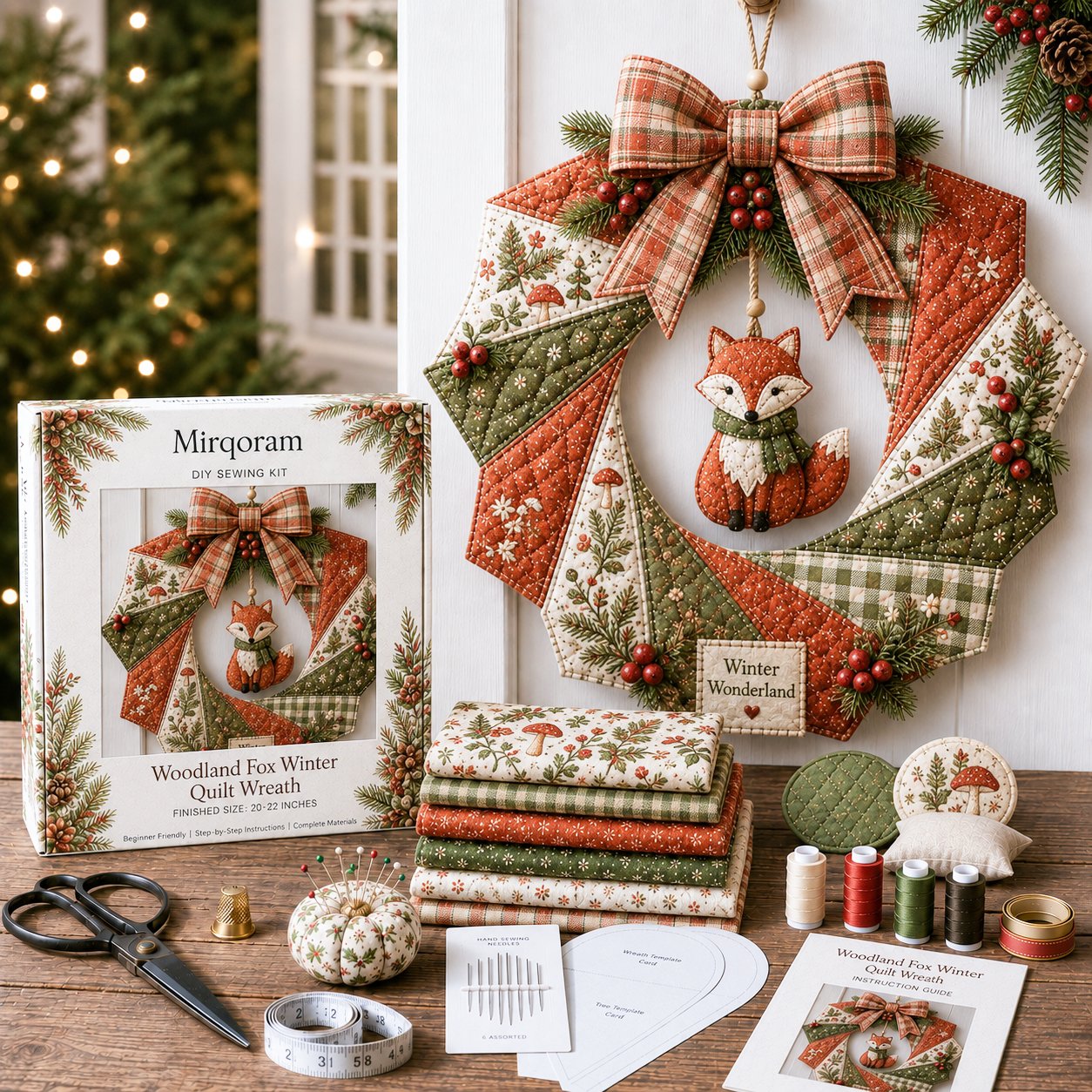 🎄 Christmas Fabric Wreath DIY Kit