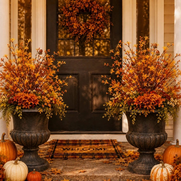 3-Piece Artificial Fall Acorn Floral Stem Set – 16.5-Inch Rustic Autumn Picks