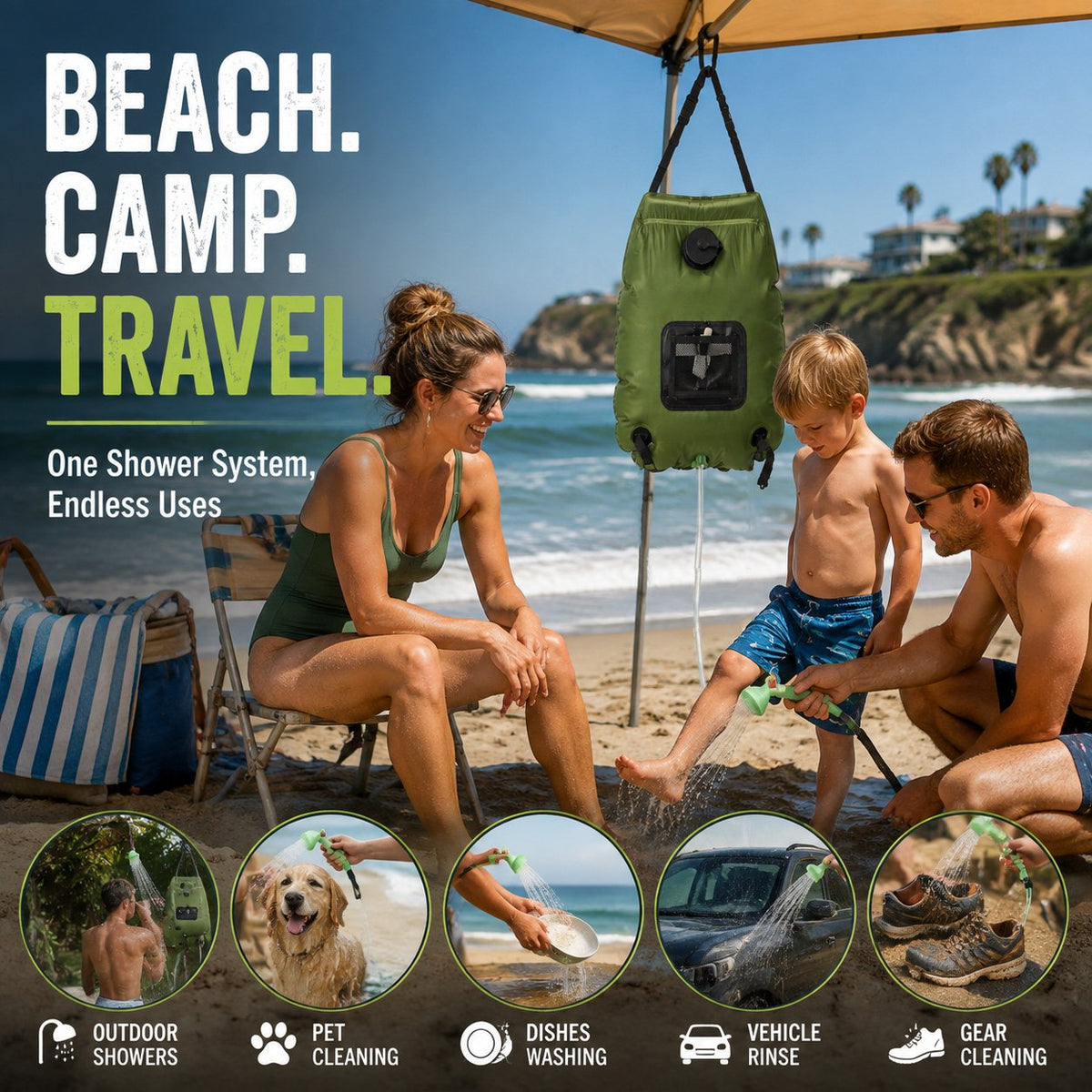 ⭐☀️ Portable Solar Camping Shower Bag