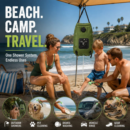 ⭐☀️ Portable Solar Camping Shower Bag