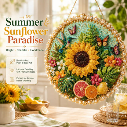🌸🌻🍂🎄 LAST DAY 49% OFF – ✨ Four Seasons & Holiday Pearl Art Hanging Wreath Kit | Luxury Flocked Canvas with Scratch-Resistant Non-Fading Pearl Beads DIY Handmade Seasonal Decor 💎