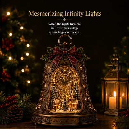 🎉🎄 Christmas Village Infinity Bell – Lighted 3D Holiday Decor