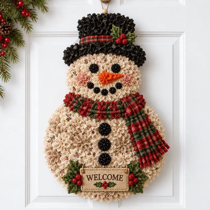 🎄✨Christmas Fabric Flower Door Hanging DIY Kit – Layered Holiday Décor(📦Buy 2 Free Shipping)