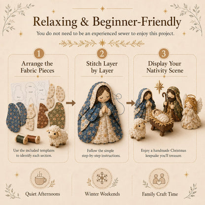 DIY Patchwork Nativity Scene Sewing Kit (Beginner-Friendly)