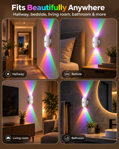 Smart Motion Sensor Wall Light – Rechargeable RGB & Warm Light