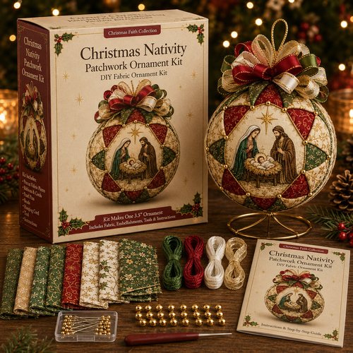 ⛪ Christmas Nativity Patchwork Ornament DIY Kit