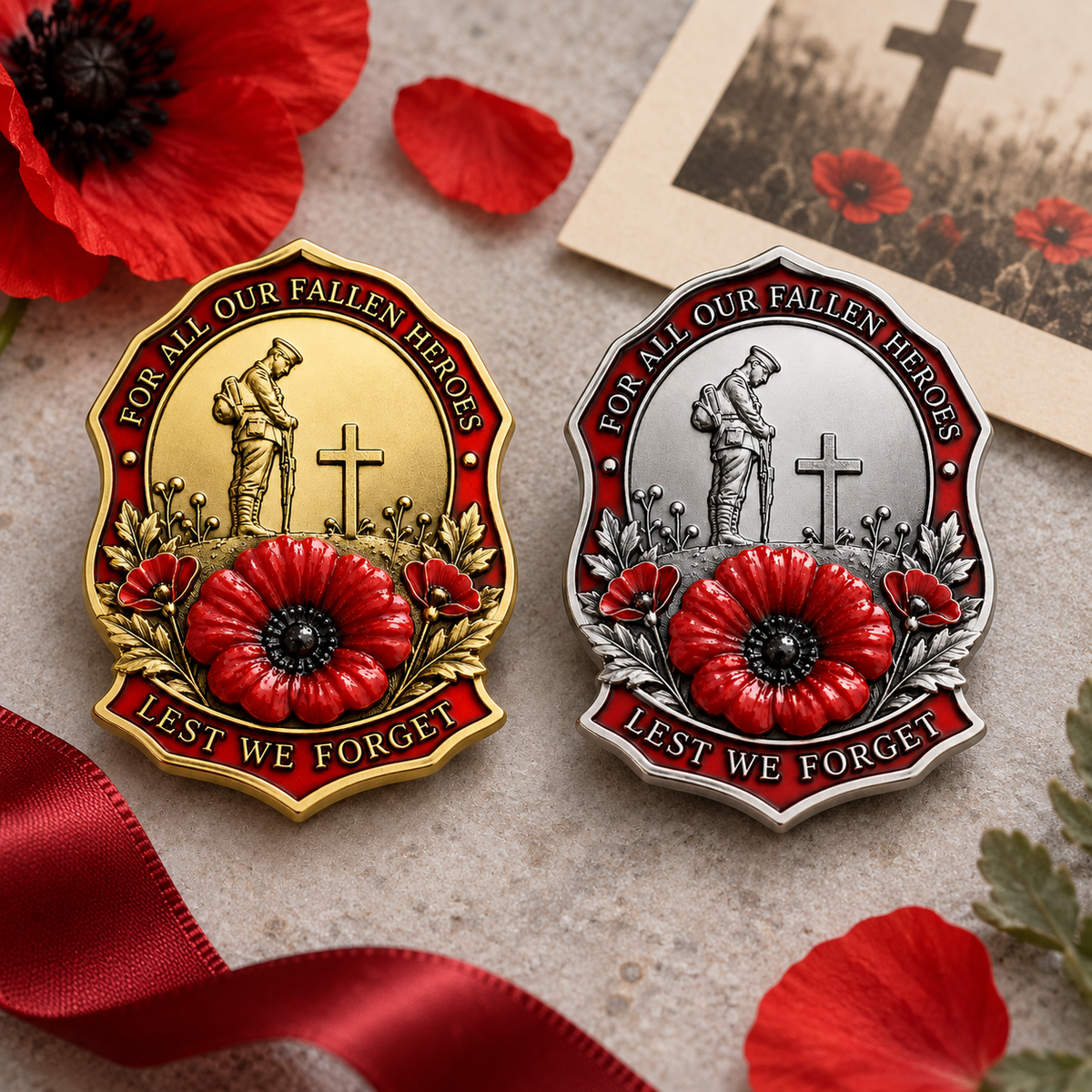 Limited Edition Red Poppy Remembrance Brooch – For All Our Fallen Heroes