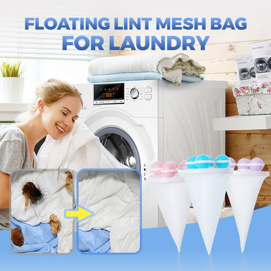 🧺 BUY 1 GET 1 FREE! 🧼 Floating Lint Mesh Bag – Catches Hair & Lint, Reusable & Protects Washing Machine/Drain 🚿