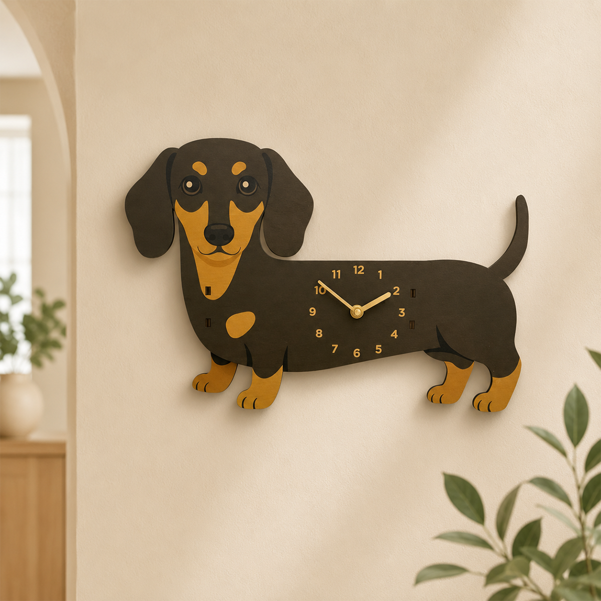 Black and Tan Dachshund side view