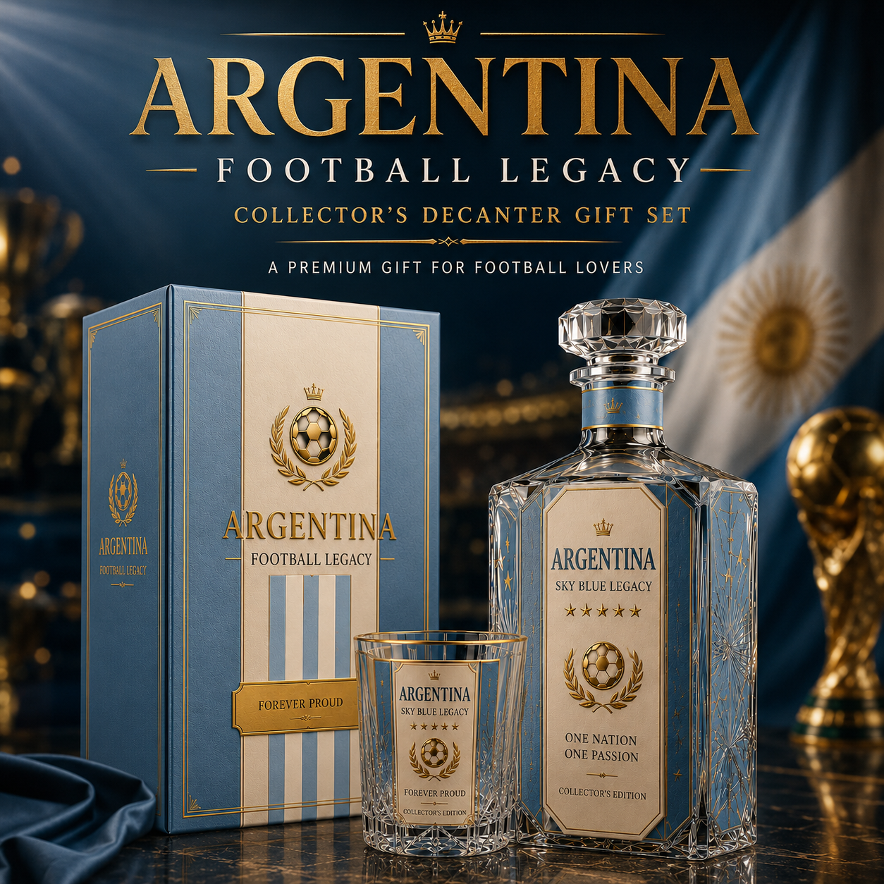 Argentina Football Legacy Collector’s Decanter Gift Set
