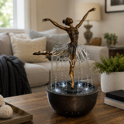 Elegant Ballerina Waterfall Fountain Lamp