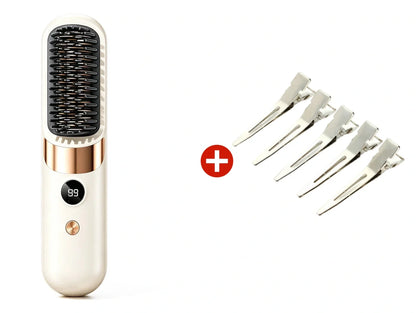 💇‍♀️ 3-in-1 Cordless Hair Straightening Brush – Straighten, Curl & Detangle Anywhere ✨