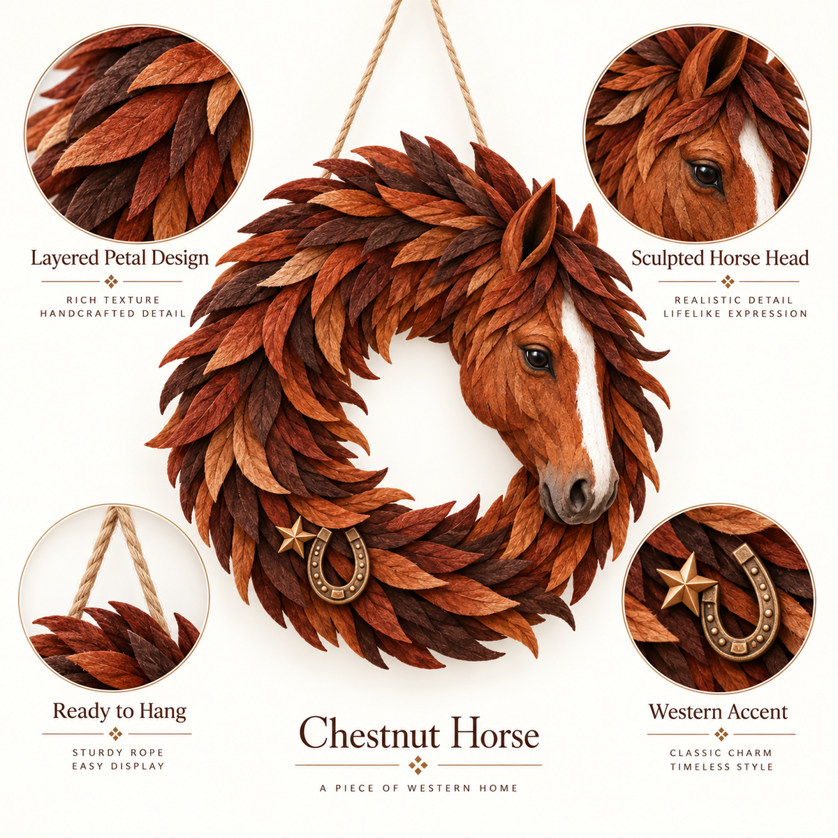 Chestnut Horse Wreath