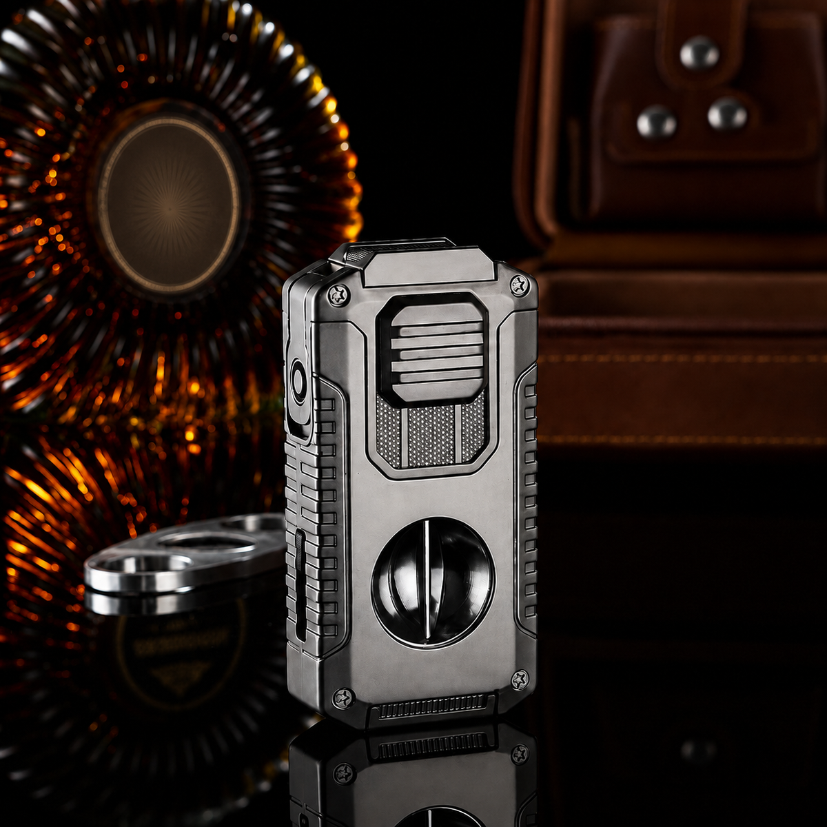 Vintage refillable metal lighter hero image