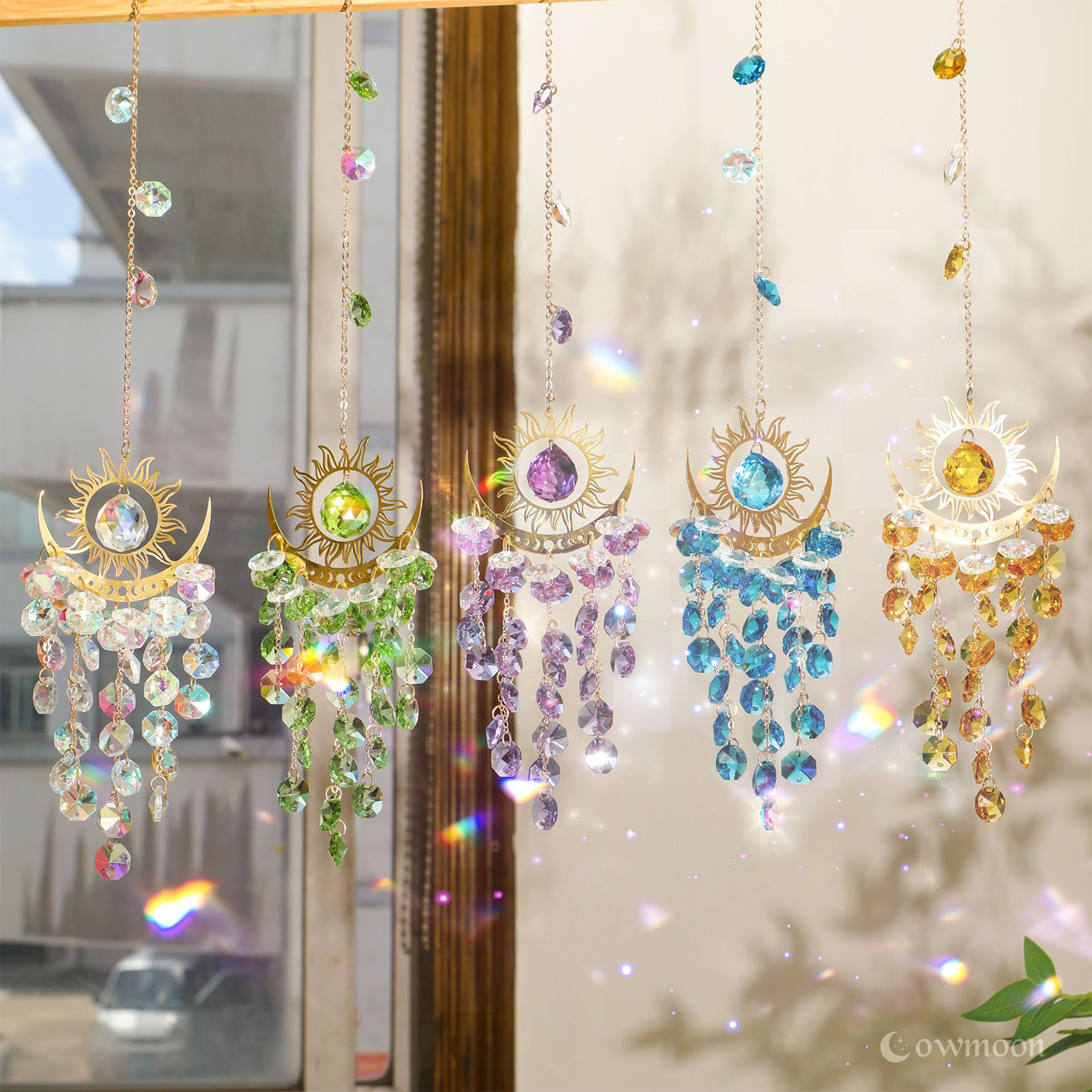 🌈Sunburst Crystal Light Catcher – Handmade Bohemian Style Light Catcher