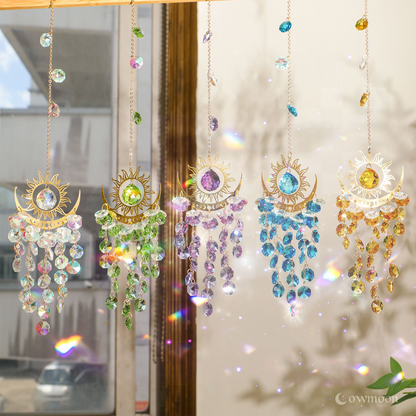 🌈Sunburst Crystal Light Catcher – Handmade Bohemian Style Light Catcher