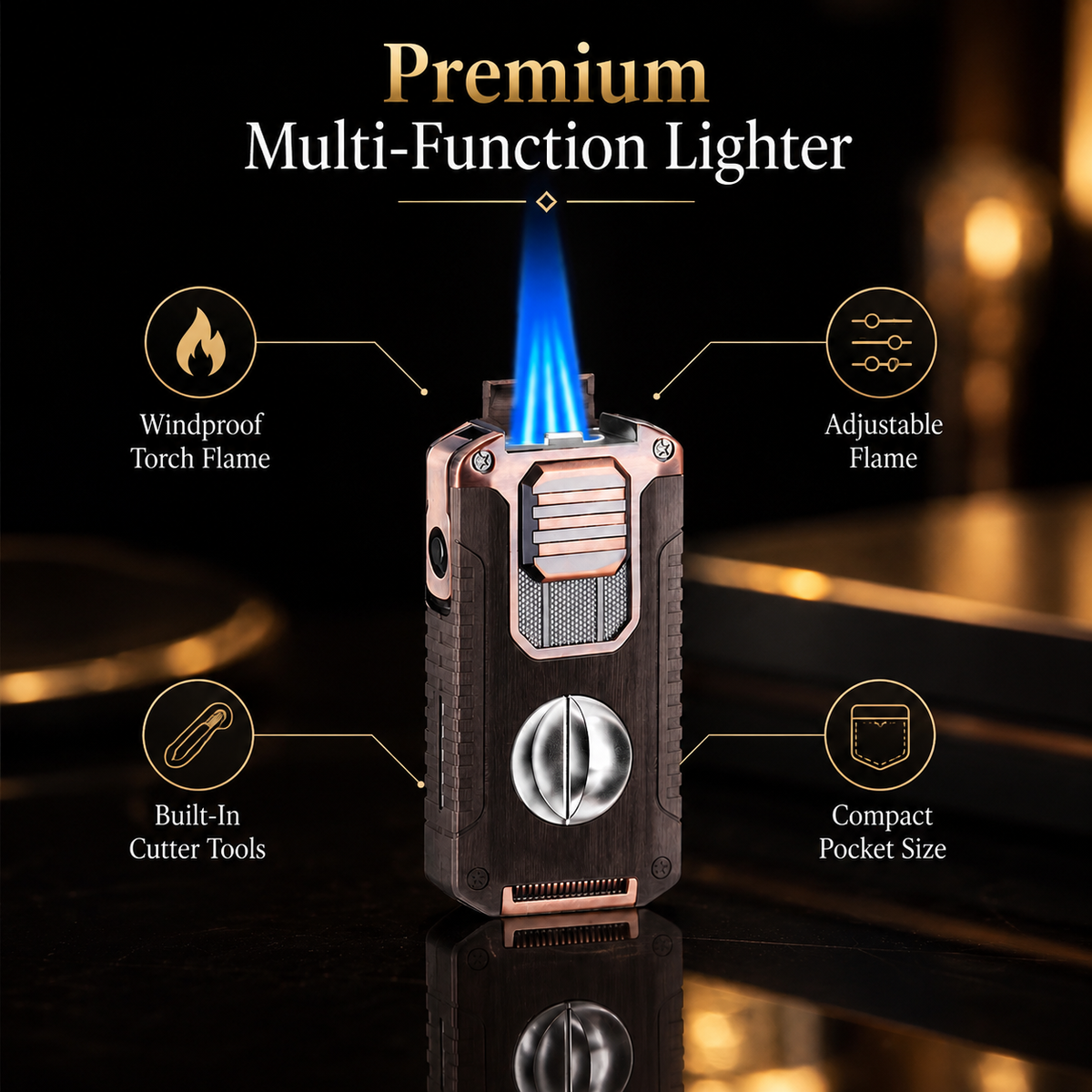 Premium multi-function lighter overview