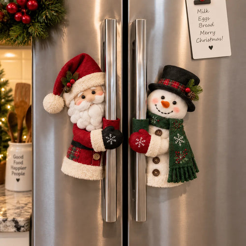 ☃️🎅Christmas Santa & Snowman Handle Huggers – Set of 2