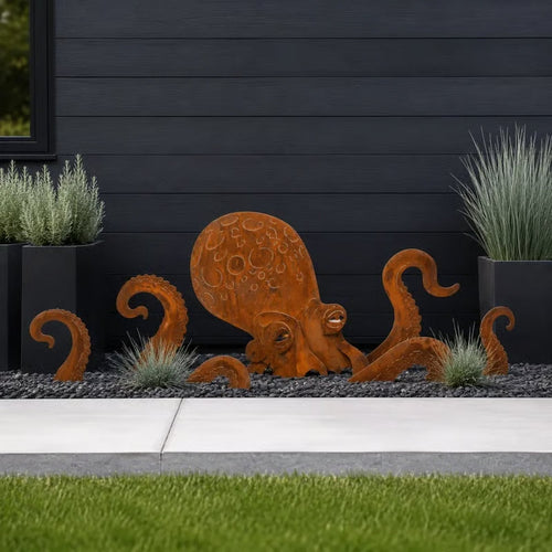 Rustic Kraken Octopus Garden Sculpture