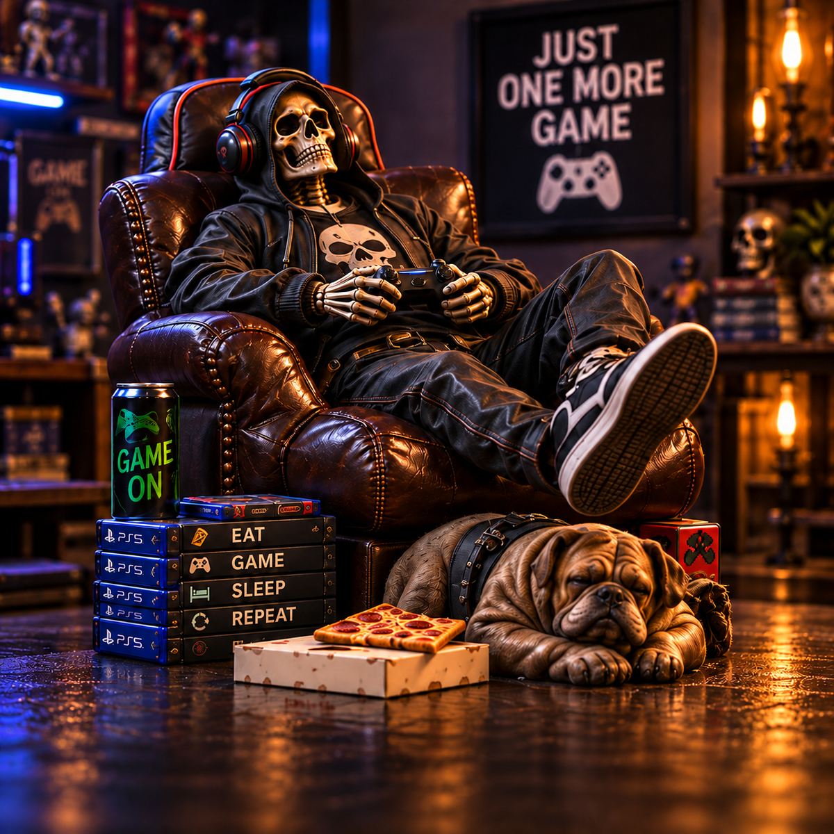 💀🔥 Bad to the Bone – 6 Dark Humor Skeleton Collectibles for Men, Man Cave Decor & Unique Gifts 🎁