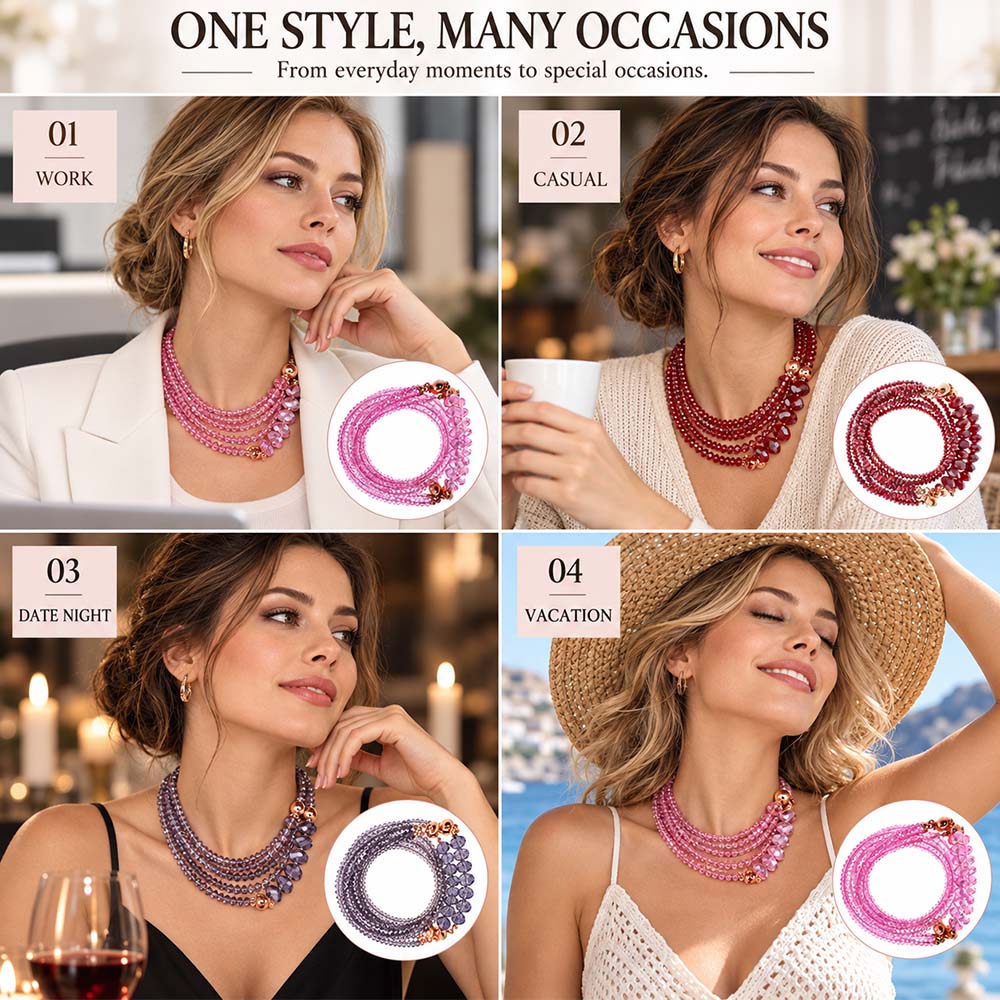 One Necklace 10 Looks – Turquoise Crystal ✨