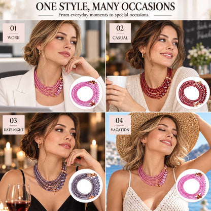 One Necklace 10 Looks – Turquoise Crystal ✨