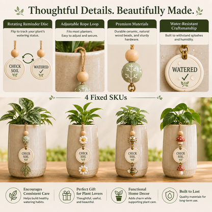 🌿 Plant Watering Reminder Charm – Flip Tracker for Healthy Plants