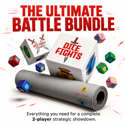 Ultimate Dice Fights Bundle – 2-Player Strategy Game with Heal or Steal Set & Battle Mat