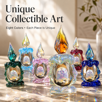 Tiny Ghost in a Glass Candle – Sun-Catching Collectible Figurine