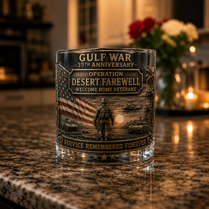 Gulf War 35th Anniversary Commemorative Whiskey Glass