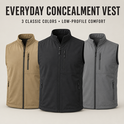 Men’s Everyday Concealment Vest – Dual-Side Built-In Holster & Inner Storage