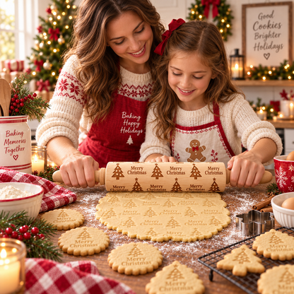 🍪🎄 Patterned Cookie Baking Roller – 100+ Designs for Festive Homemade Treats