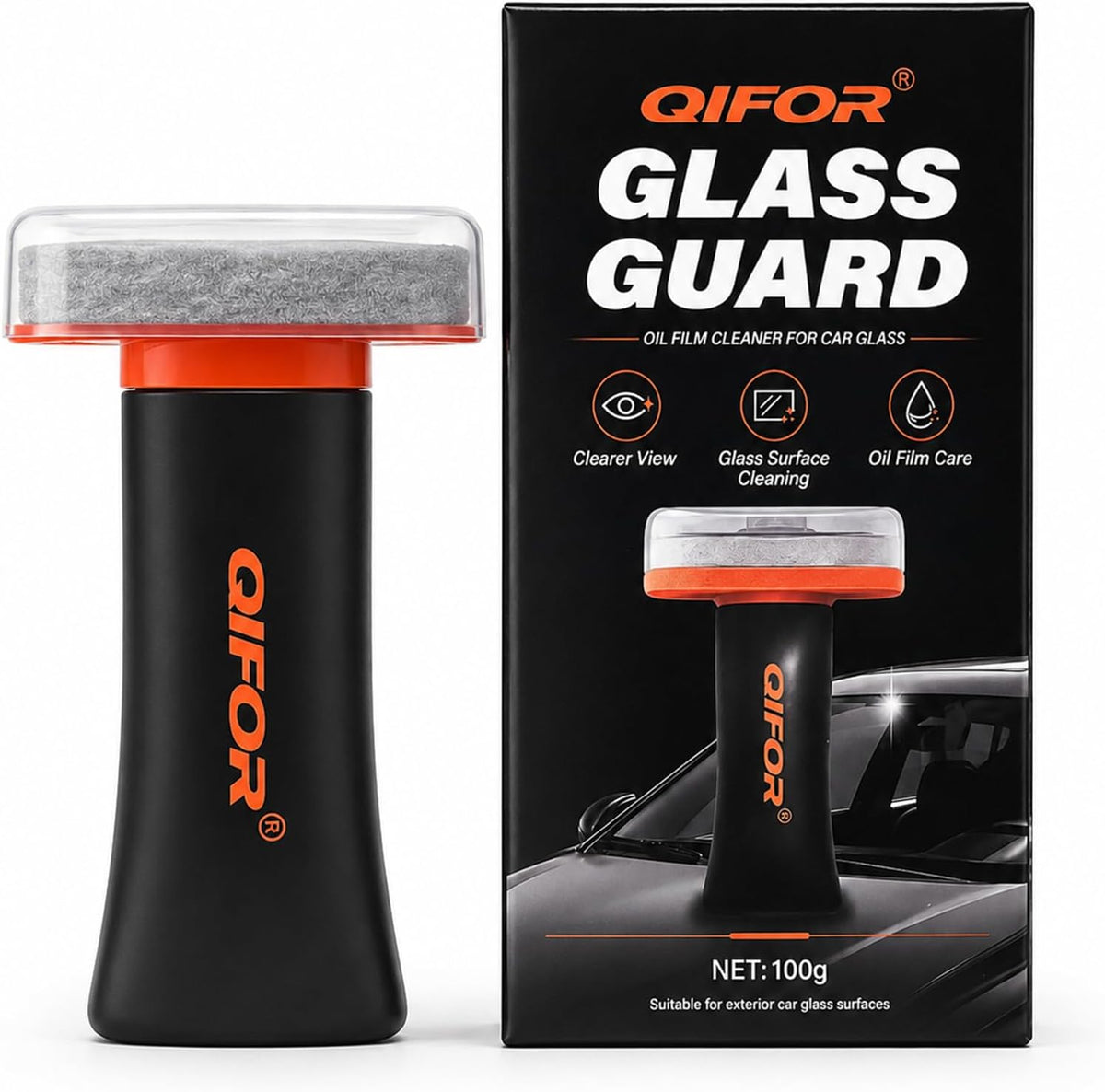 Windshield oil film remover