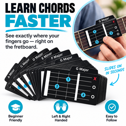 Learn Guitar Chords Faster – Beginner Fretboard Guide Cards