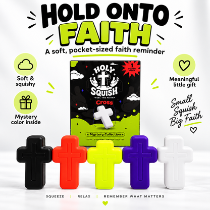 Mystery Faith Cross Squishy – Soft Pocket-Sized Christian Gift