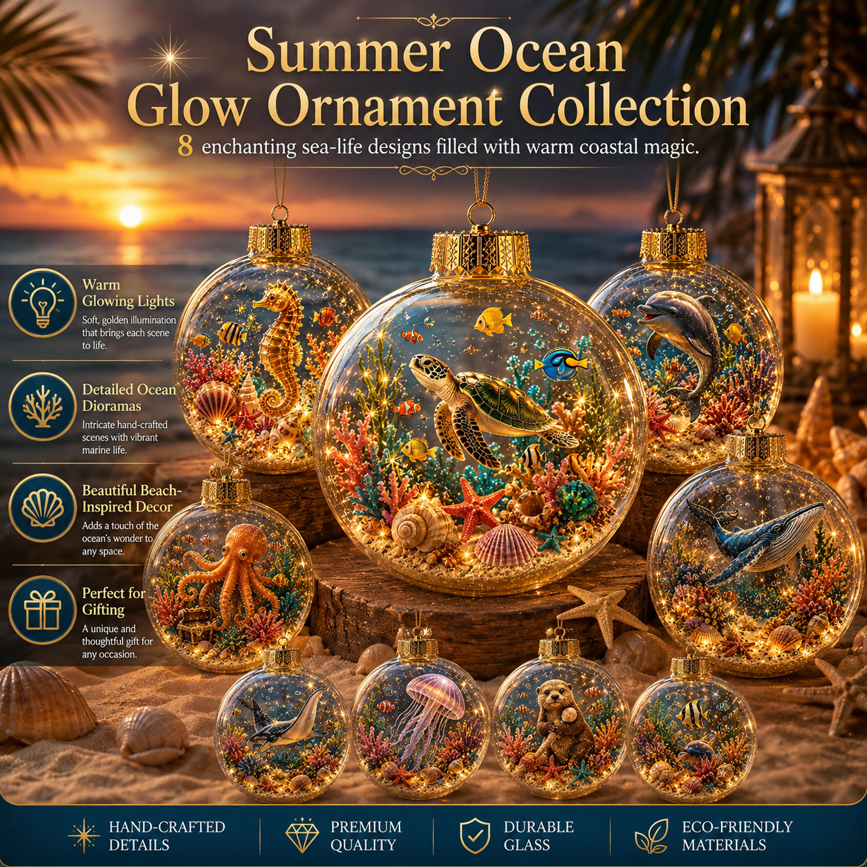 🌊Summer Ocean Animal Lighted Diorama Ornament