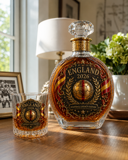 England Football Legacy Whiskey Decanter Set – Collector-Inspired Gift For Lifelong Fans