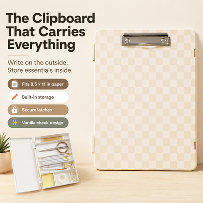 📋 All-in-One Storage Clipboard Organizer – Built-In Compartments for Paper & Office Supplies
