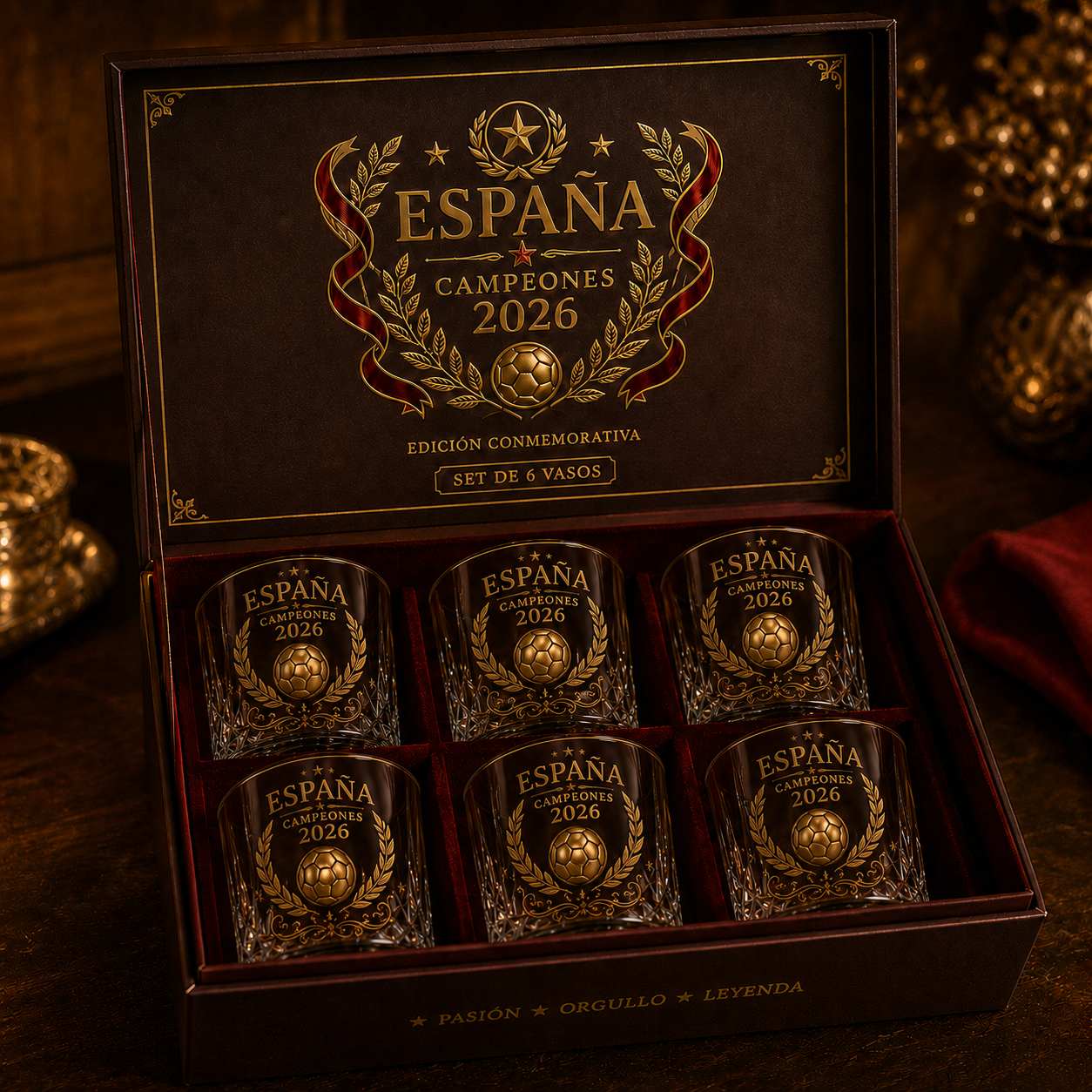 ⚽️España Champions Legacy Whiskey Decanter Set – Commemorative Football Collector Gift