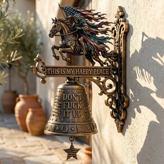 "This Is My Happy Place Don't Fcuk It Up" – USA 250th Anniversary Patriotic Rider Wall Bell
