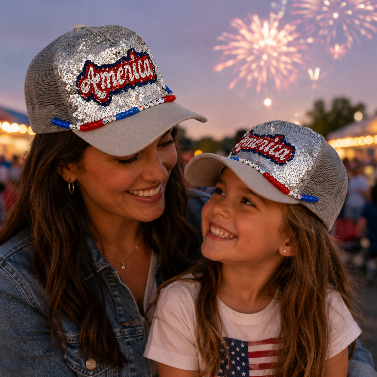 Patriotic Sequin America Cap – Sparkly 4th of July Hat