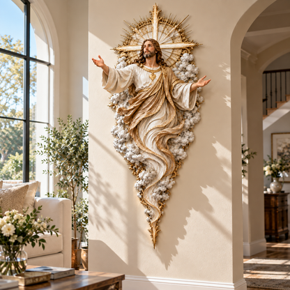 🔥Last Day 50% OFF -  ✝️ Light of the World Jesus Wall Sculpture – A Radiant Symbol of Faith for the Home