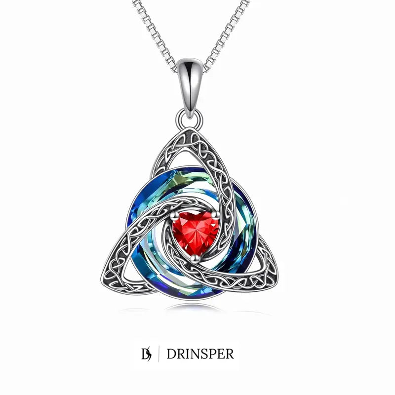 Celtic Heart Birthstone Necklace – Personalized Birth Month Gift